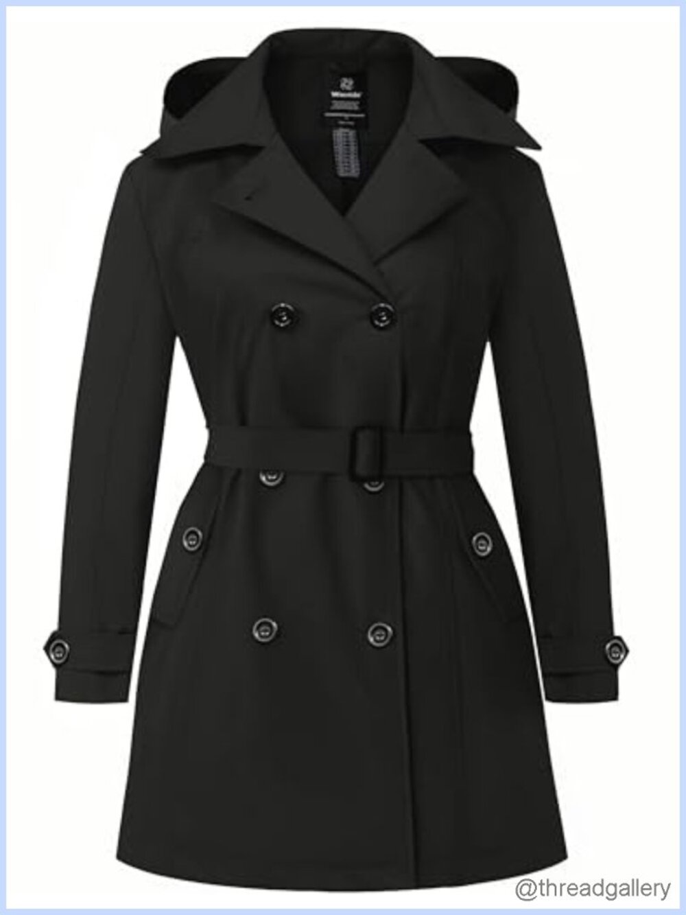 Plus Size Trench Coat Waterproof Hooded Overcoat